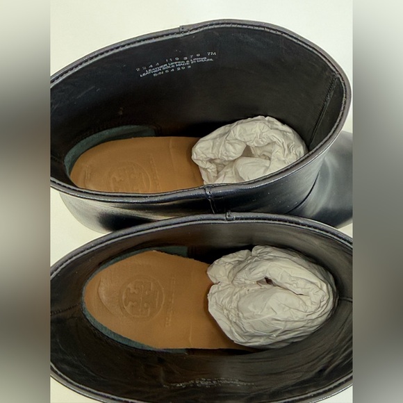 Tory Burch Calf Leather Lila 90MM Booties With Gold Sculptural Heel Size 7 - Picture 10 of 17